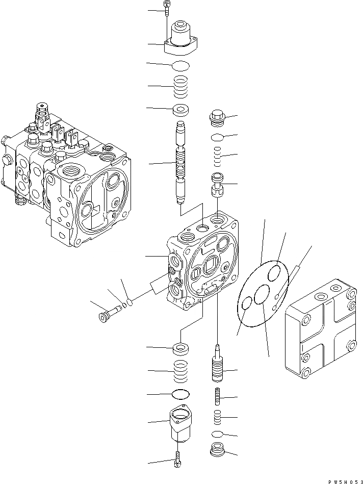 Схема запчастей Komatsu D61PX-12 - ОСНОВН. КЛАПАН (-КЛАПАН) (/) (ДЛЯ PAT DOZER) (КРОМЕ ЯПОН.) ОСНОВН. КОМПОНЕНТЫ И РЕМКОМПЛЕКТЫ