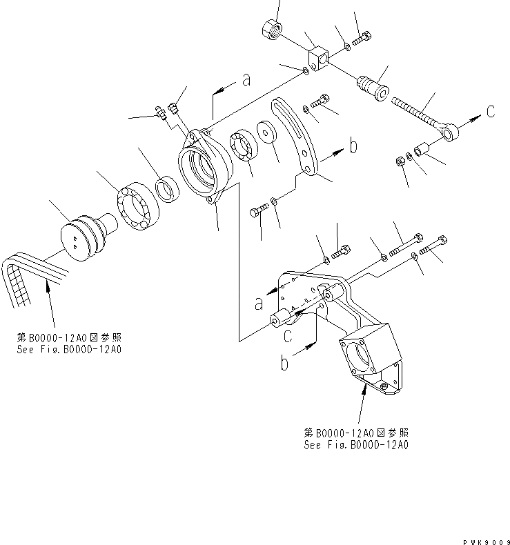 Схема запчастей Komatsu D61PX-12 - НАТЯЖНОЙ РОЛИК(№-) КОМПОНЕНТЫ ДВИГАТЕЛЯ