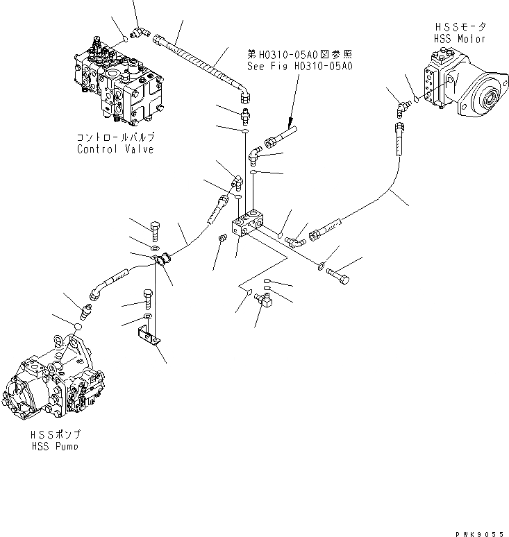 Схема запчастей Komatsu D61PX-12 - ГИДР. НАСОС. ЛИНИЯ (ДРЕНАЖН. СИЛОВАЯ ЛИНИЯ) ГИДРАВЛИКА