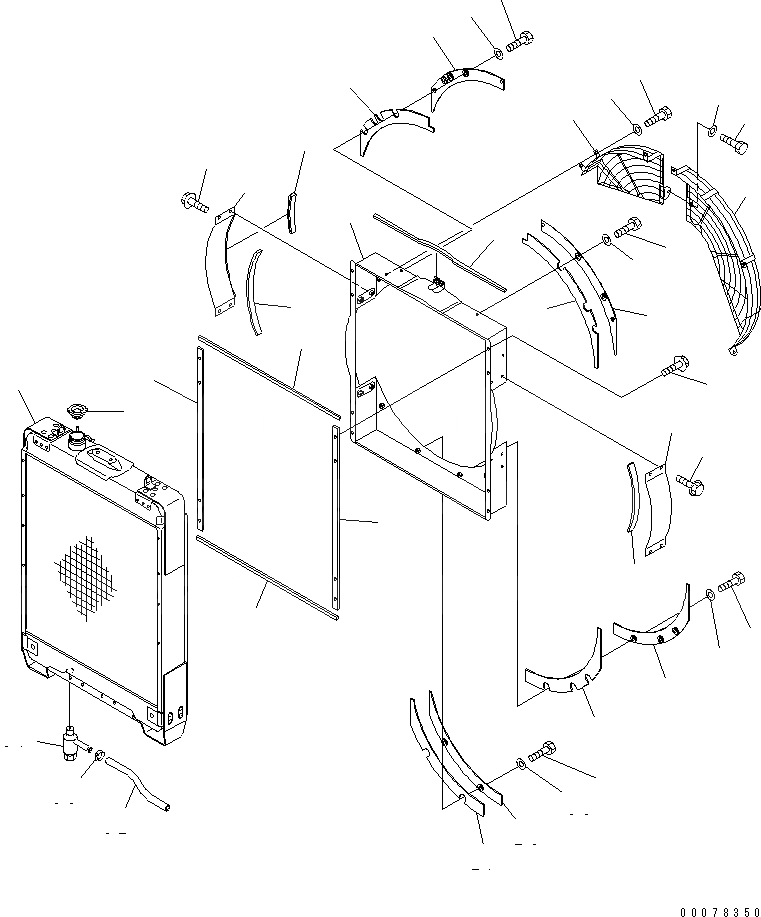 Схема запчастей Komatsu D63E-12 - ОХЛАЖД-Е (РАДИАТОР) СИСТЕМА ОХЛАЖДЕНИЯ