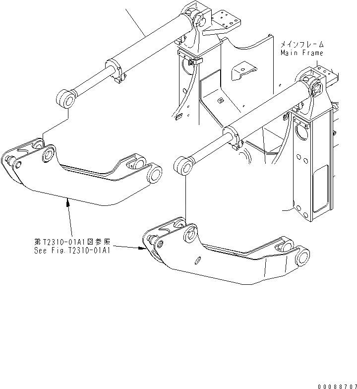 Схема запчастей Komatsu D63E-12 - ГИДРОЦИЛИНДР ПОДЪЕМА (TОБОД КОЛЕСАMING DOZER) РАБОЧЕЕ ОБОРУДОВАНИЕ