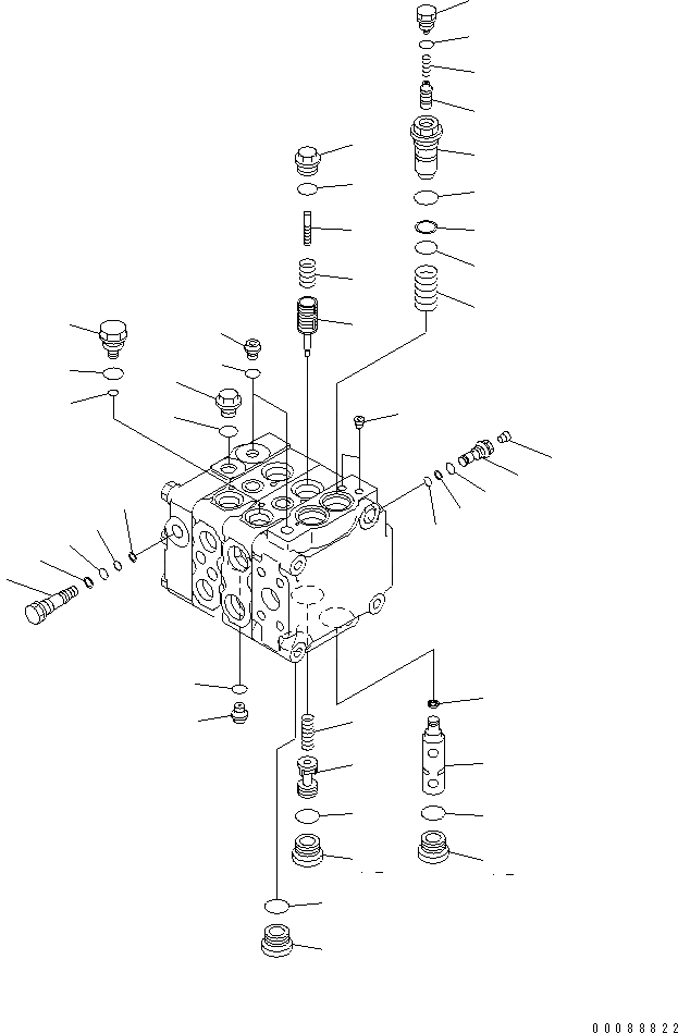 Схема запчастей Komatsu D63E-12 - ОСНОВН. КЛАПАН (ДЛЯ TОБОД КОЛЕСАMING DOZER) (/7) ОСНОВН. КОМПОНЕНТЫ И РЕМКОМПЛЕКТЫ