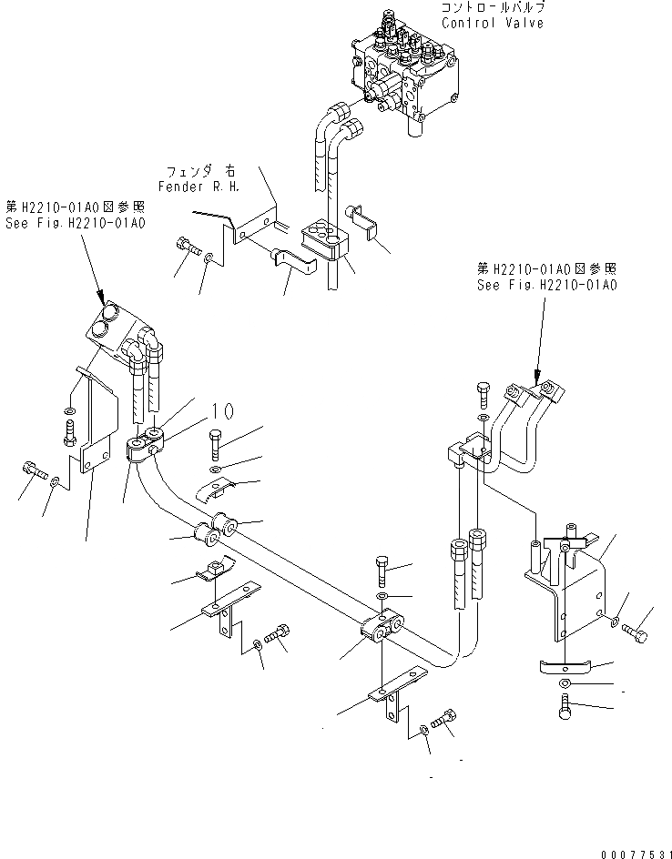 Схема запчастей Komatsu D63E-12 - ЛИНИЯ ГИДРОЦИЛИНДРА ПОДЪЕМА КОРПУС ГИДРАВЛИКА