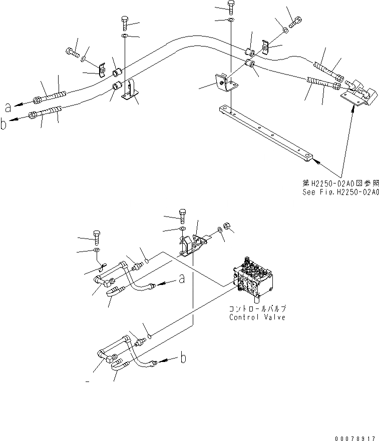 Схема запчастей Komatsu D63E-12 - ЗАДН. ЛИНИЯ ЦИЛИНДРА (ТРУБЫ) ГИДРАВЛИКА