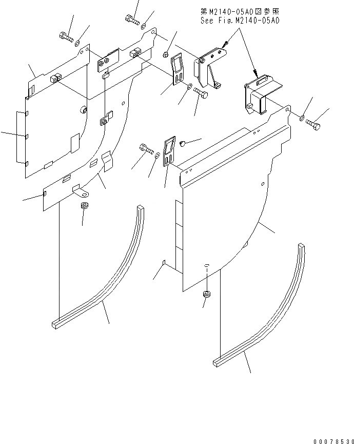 Схема запчастей Komatsu D63E-12 - БОКОВ. КРЫШКА (НИЖН.) ЧАСТИ КОРПУСА
