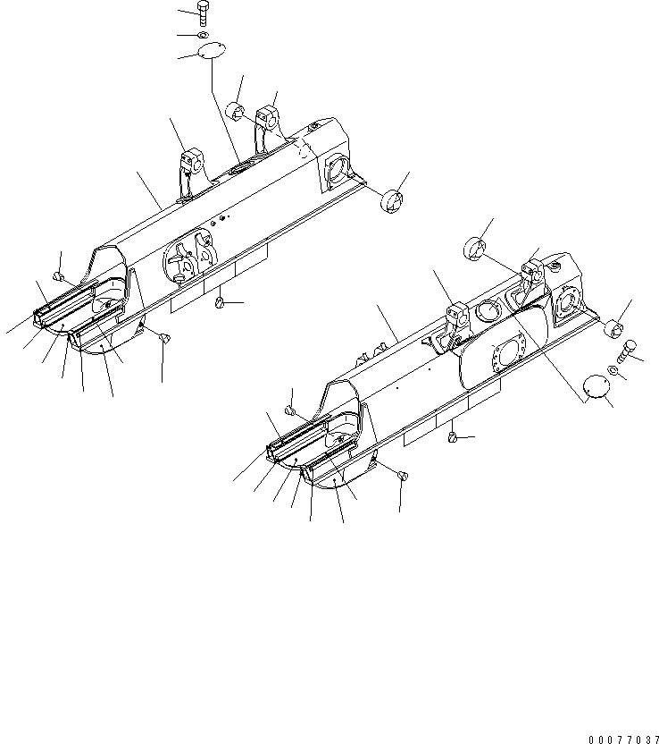 Схема запчастей Komatsu D63E-12 - ГУСЕНИЧНАЯ РАМА ХОДОВАЯ