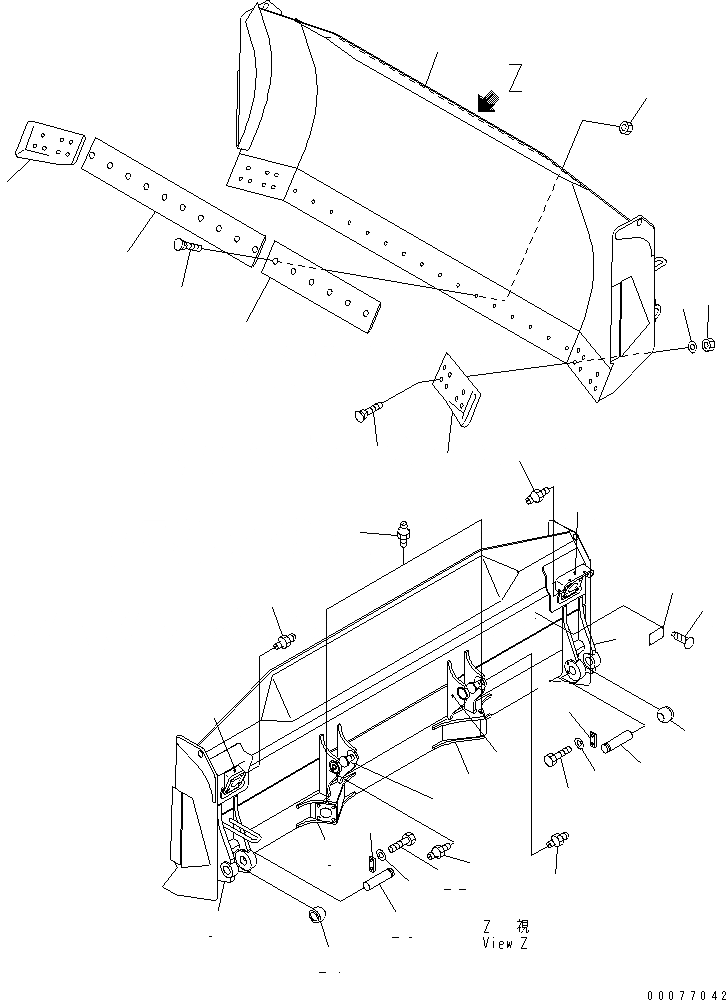 Схема запчастей Komatsu D63E-12 - ОТВАЛ (ПОЛУСФЕРИЧ. ОТВАЛ) РАБОЧЕЕ ОБОРУДОВАНИЕ