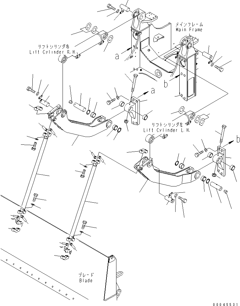 Схема запчастей Komatsu D63E-12 - РУКОЯТЬ И МЕХАНИЗМ РАБОЧЕЕ ОБОРУДОВАНИЕ