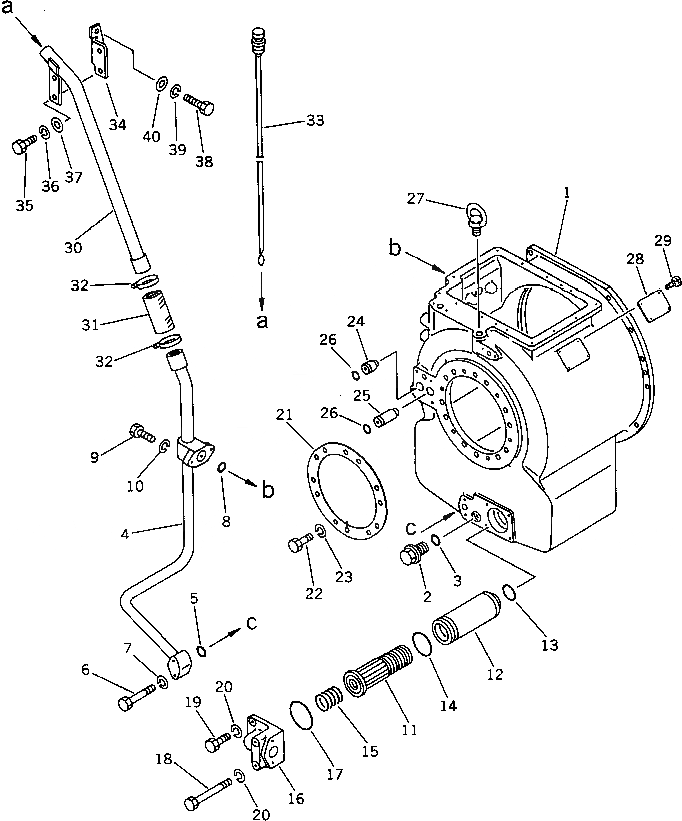 Схема запчастей Komatsu D65A-11D - ТРАНСМИССИЯ (КОРПУС) (/)(№-) ОСНОВН. МУФТА¤ ГТР CONVERTOR¤ T/M¤ РУЛЕВ. УПРАВЛЕНИЕ И КОНЕЧНАЯ ПЕРЕДАЧА