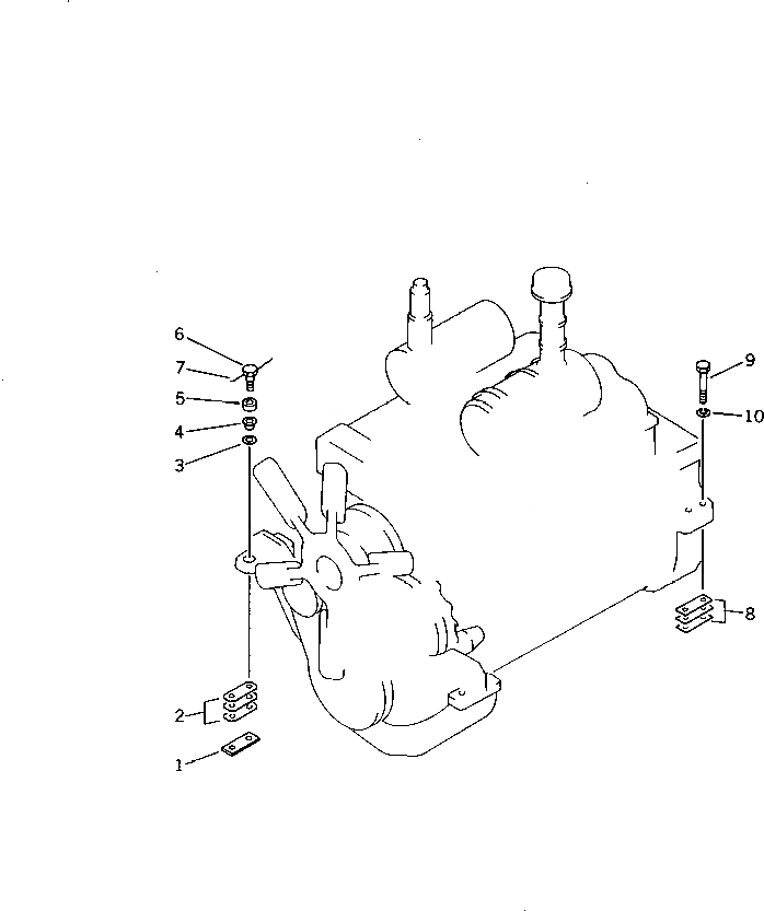 Схема запчастей Komatsu D65A-11 - КРЕПЛЕНИЕ ДВИГАТЕЛЯ КОМПОНЕНТЫ ДВИГАТЕЛЯ И ЭЛЕКТРИКА