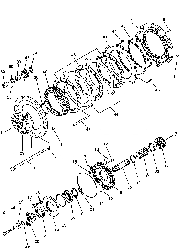 Схема запчастей Komatsu D65A-11 - ТРАНСМИССИЯ (ПЕРЕД. МУФТА) (/)(№-8) ОСНОВН. МУФТА¤ ГТР CONVERTOR¤ T/M¤ РУЛЕВ. УПРАВЛЕНИЕ И КОНЕЧНАЯ ПЕРЕДАЧА