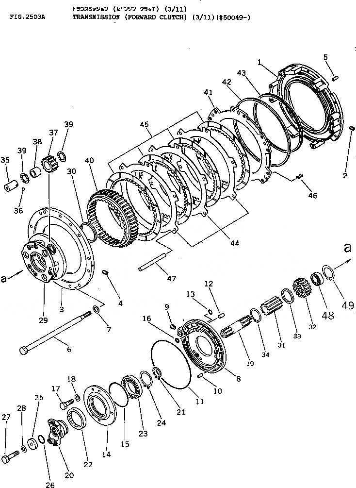 Схема запчастей Komatsu D65A-11 - ТРАНСМИССИЯ (ПЕРЕД. МУФТА) (/)(№9-) ОСНОВН. МУФТА¤ ГТР CONVERTOR¤ T/M¤ РУЛЕВ. УПРАВЛЕНИЕ И КОНЕЧНАЯ ПЕРЕДАЧА