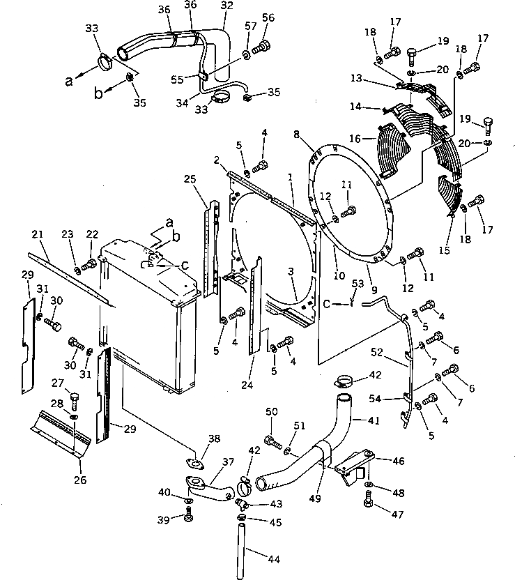Схема запчастей Komatsu D65A-8 - СИСТЕМА ТРУБ РАДИАТОРА И COVER КОМПОНЕНТЫ ДВИГАТЕЛЯ И ЭЛЕКТРИКА