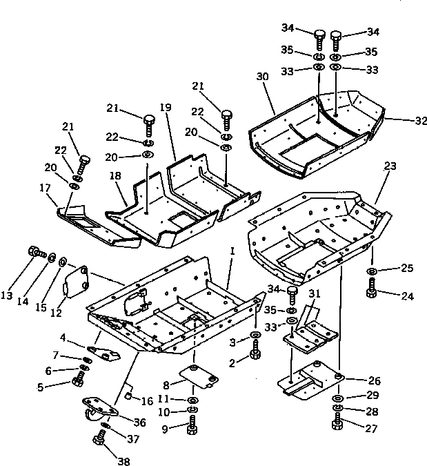 Схема запчастей Komatsu D65A-8 - НИЖН. ЗАЩИТА (ШУМОПОДАВЛ. ДЛЯ EC)(№7-) МАРКИРОВКА¤ ИНСТРУМЕНТ И РЕМКОМПЛЕКТЫ