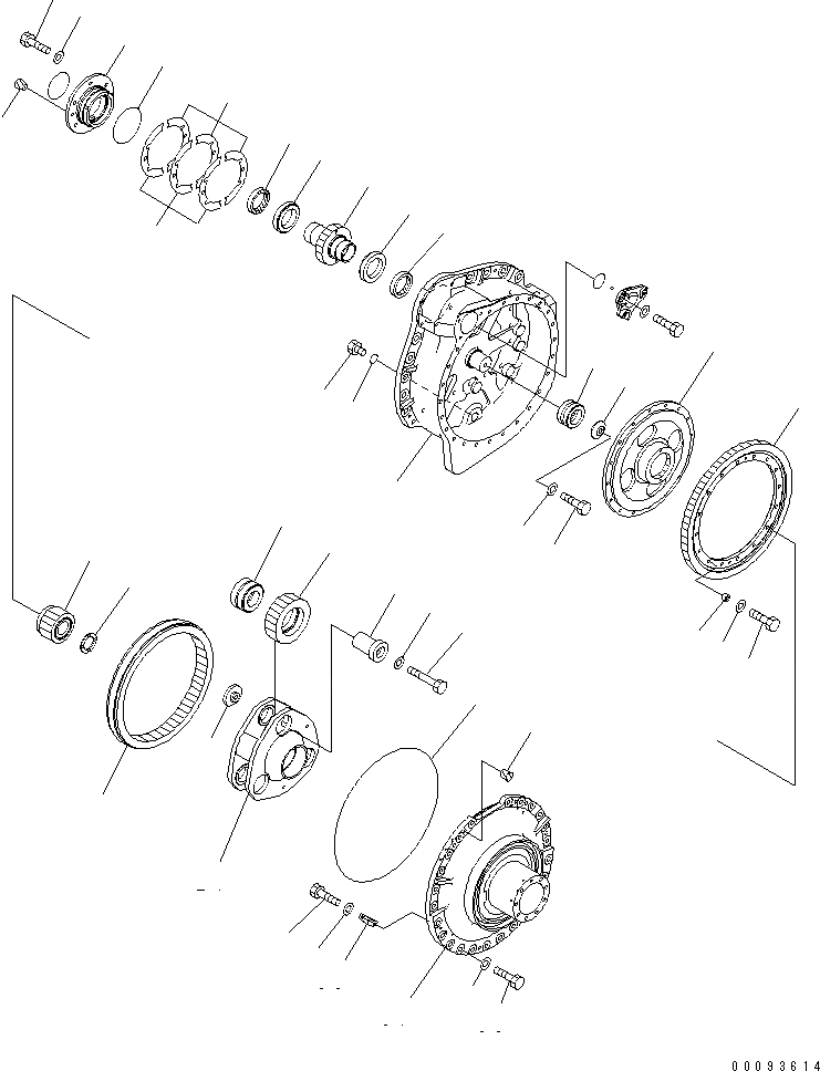 Схема запчастей Komatsu D65E-12 - КОНЕЧНАЯ ПЕРЕДАЧА (FAINAL КОРПУС ШЕСТЕРЕНН. ПЕРЕДАЧИ) (ЛЕВ.)(№77-) СИЛОВАЯ ПЕРЕДАЧА И КОНЕЧНАЯ ПЕРЕДАЧА