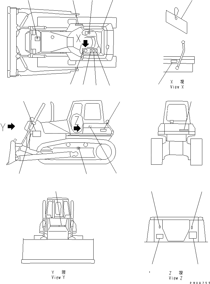Схема запчастей Komatsu D65E-12 - МАРКИРОВКА (ФРАНЦИЯ) (DE)(№97-) МАРКИРОВКА