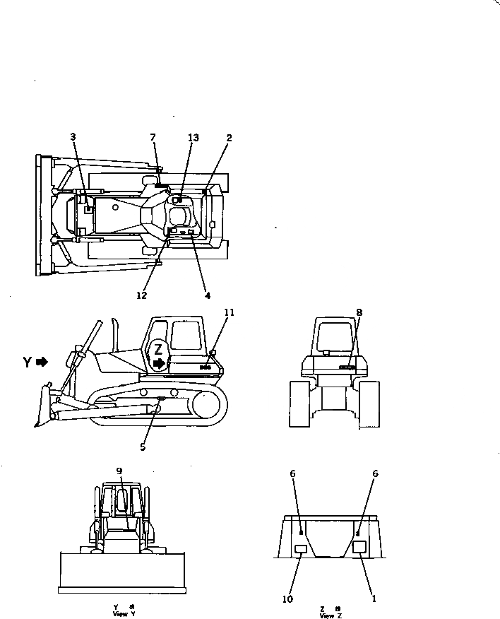 Схема запчастей Komatsu D65E-12 - МАРКИРОВКА (КИТАЙ) (DE)(№9-9) МАРКИРОВКА