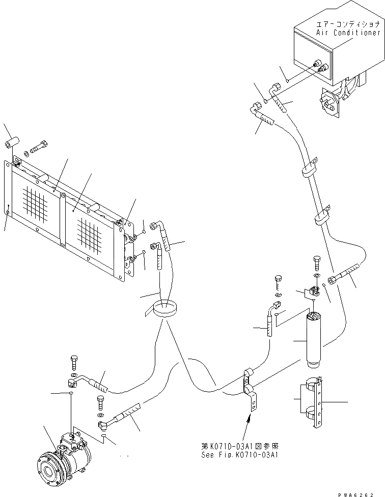 Схема запчастей Komatsu D65E-12-E - КОНДИЦ. ВОЗДУХА (КОНДЕНСАТОР)(№9-) КАБИНА ОПЕРАТОРА И СИСТЕМА УПРАВЛЕНИЯ