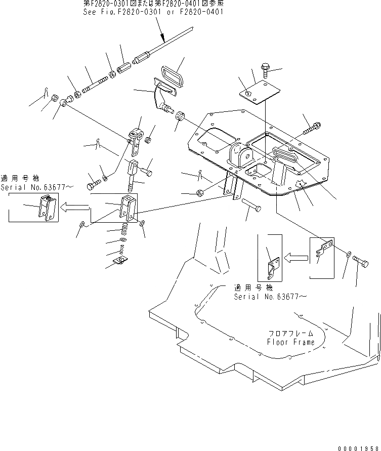 Схема запчастей Komatsu D65E-12-E - ПОЛ (ПЕДАЛЬ ТОРМОЗА) КАБИНА ОПЕРАТОРА И СИСТЕМА УПРАВЛЕНИЯ