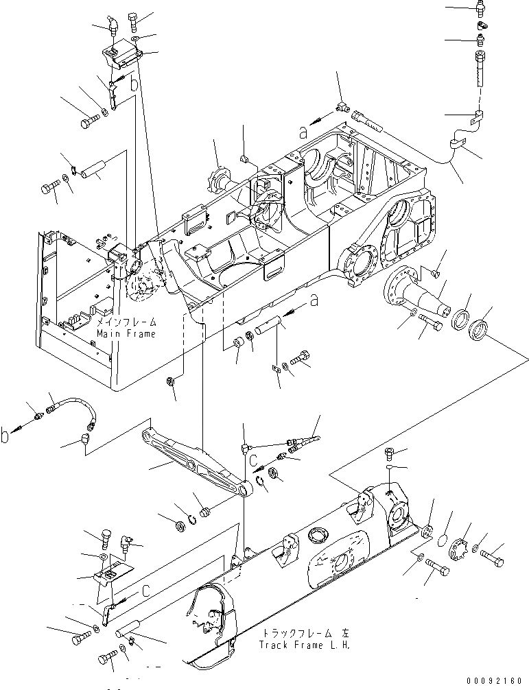 Схема запчастей Komatsu D65E-12 - БАЛКА БАЛАНСИРА И ПОВОРОТН. ШКВОРЕНЬ(№7-) ОСНОВН. РАМА И КОМПОНЕНТЫ