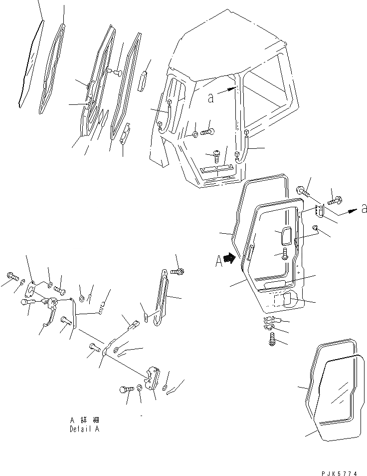 Схема запчастей Komatsu D65E-12 - КАБИНА (ДВЕРЬ И ЗАМОК) (/) (ДЛЯ СНГ)(№7-) КАБИНА ОПЕРАТОРА И СИСТЕМА УПРАВЛЕНИЯ
