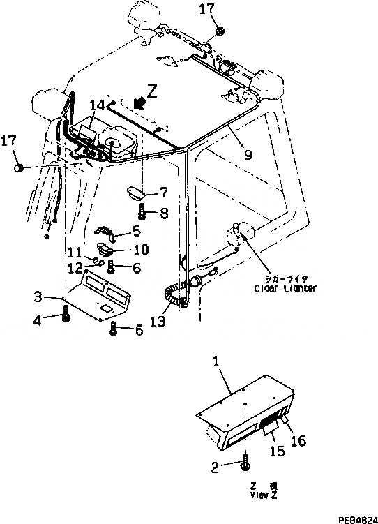 Схема запчастей Komatsu D65E-12 - КАБИНА (ОСВЕЩЕНИЕ И ЭЛЕКТРОПРОВОДКА) (ДЛЯ СНГ)(№7-) КАБИНА ОПЕРАТОРА И СИСТЕМА УПРАВЛЕНИЯ