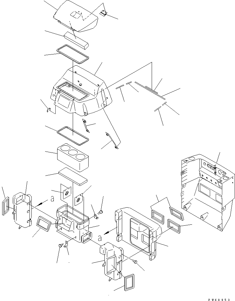 Схема запчастей Komatsu D65E-12 - ПРИБОРНАЯ ПАНЕЛЬ (С КОНДИЦИОНЕРОМ ИЛИ ОБОГРЕВАТЕЛЬ.)(№-) КАБИНА ОПЕРАТОРА И СИСТЕМА УПРАВЛЕНИЯ