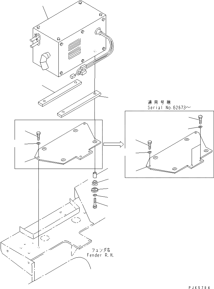 Схема запчастей Komatsu D65E-12 - ХЛАДАГЕНТ ПРЕДПУСКОВ. ПОДОГРЕВ (КРЕПЛЕНИЕ ОБОГРЕВАТЕЛЯ) (ДЛЯ СНГ)(№7-) РАЗНОЕ