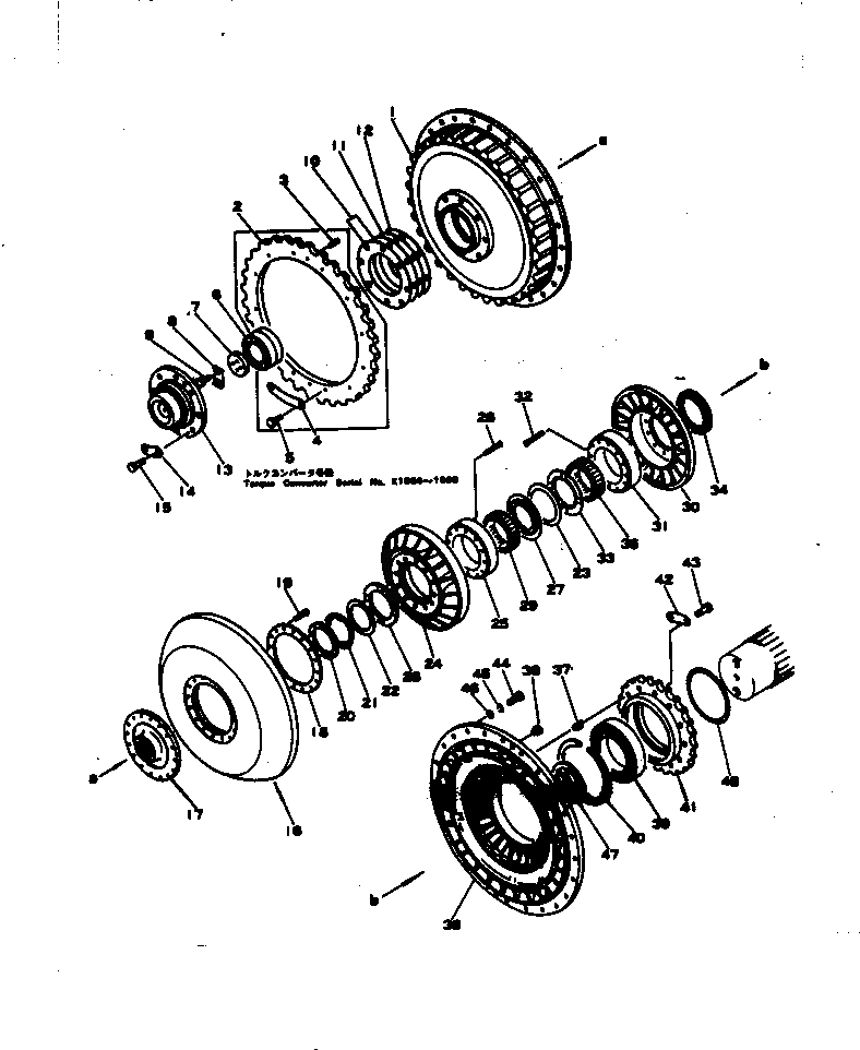 Схема запчастей Komatsu D65E-6 - TURBINE И STATOR ГИДРОТРАНСФОРМАТОР И ТРАНСМИССИЯ