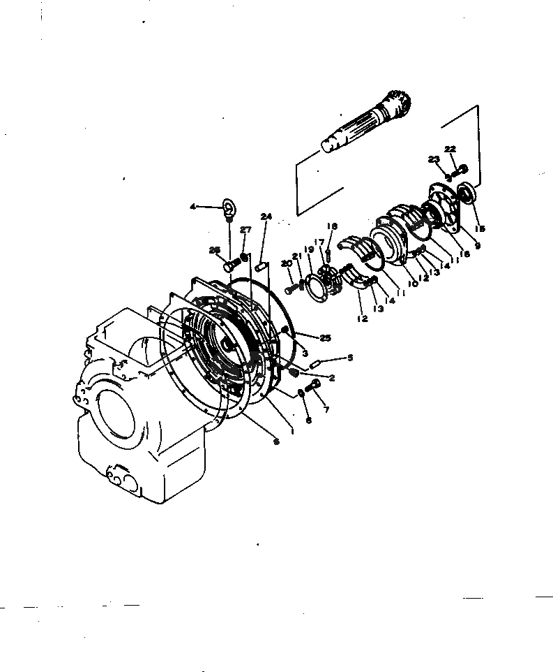 Схема запчастей Komatsu D65E-6 - ТОРКФЛОУ ТРАНСМИССИЯ ЗАДН. КРЫШКА(№-) ГИДРОТРАНСФОРМАТОР И ТРАНСМИССИЯ