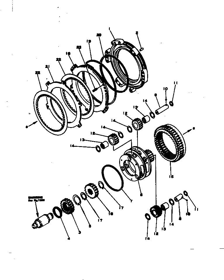 Схема запчастей Komatsu D65E-6 - РЕВЕРС МУФТА(№-) ГИДРОТРАНСФОРМАТОР И ТРАНСМИССИЯ