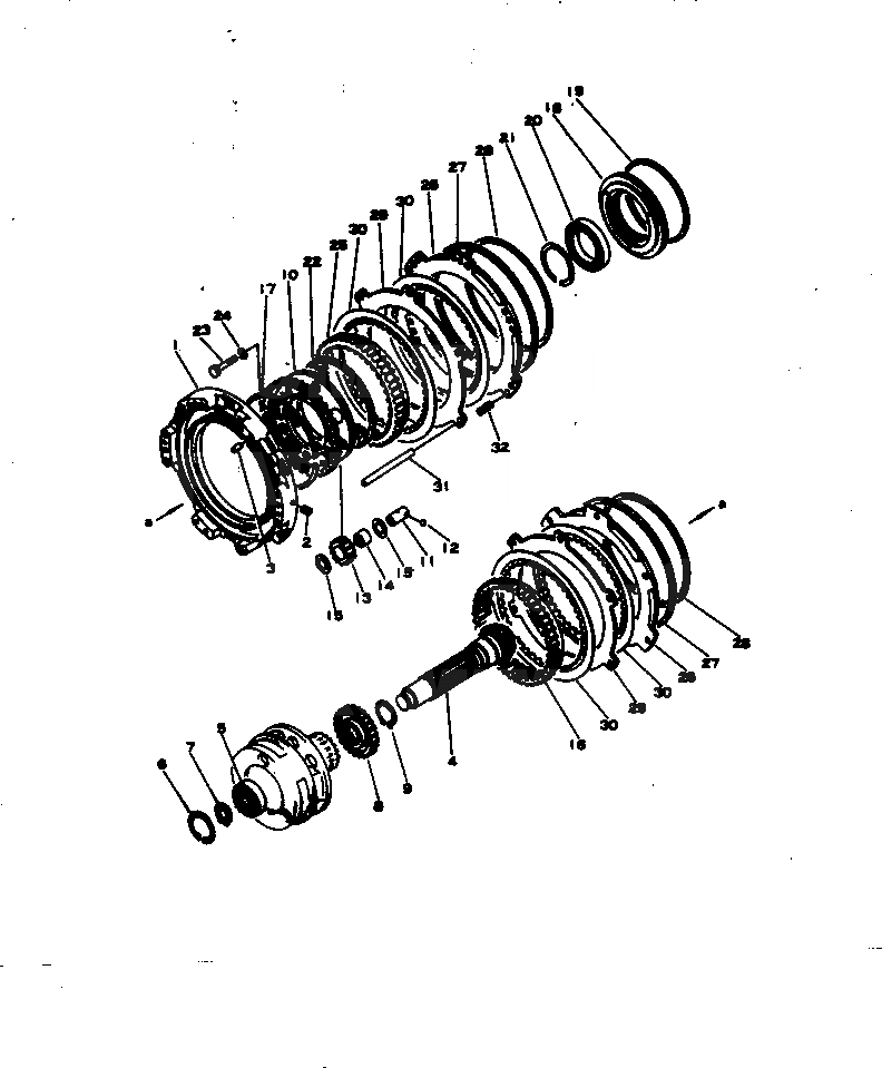 Схема запчастей Komatsu D65E-6 - 2 МУФТА И 3 МУФТА(№-) ГИДРОТРАНСФОРМАТОР И ТРАНСМИССИЯ