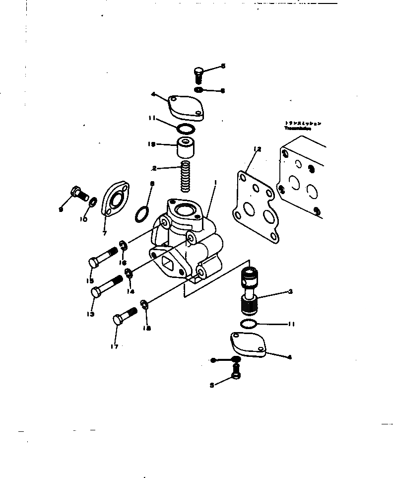 Схема запчастей Komatsu D65E-6 - ТОРКФЛОУ ТРАНСМИССИЯ СМАЗЫВ. КЛАПАН(№9-) ГИДРОТРАНСФОРМАТОР И ТРАНСМИССИЯ