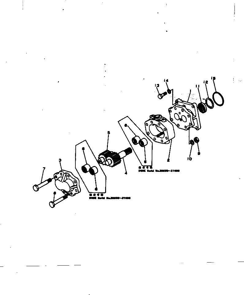Схема запчастей Komatsu D65E-6 - ТОРКФЛОУ НАСОС ГИДРОТРАНСФОРМАТОР И ТРАНСМИССИЯ