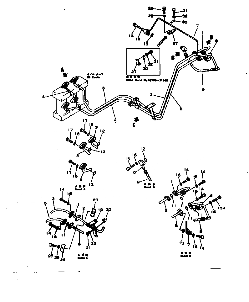 Схема запчастей Komatsu D65E-6 - ТОРКФЛОУ ТРУБЫ (/) ГИДРОТРАНСФОРМАТОР И ТРАНСМИССИЯ
