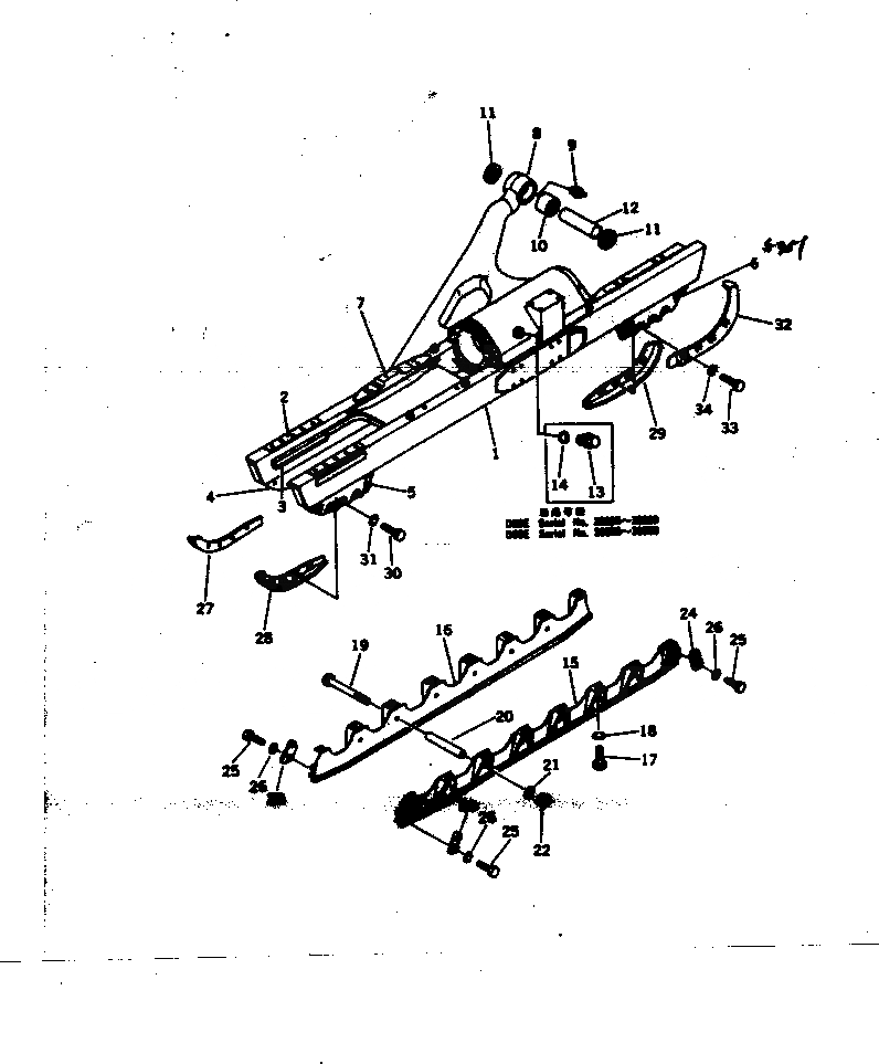 Схема запчастей Komatsu D65E-6 - ГУСЕНИЧНАЯ РАМА ГУСЕНИЦЫ