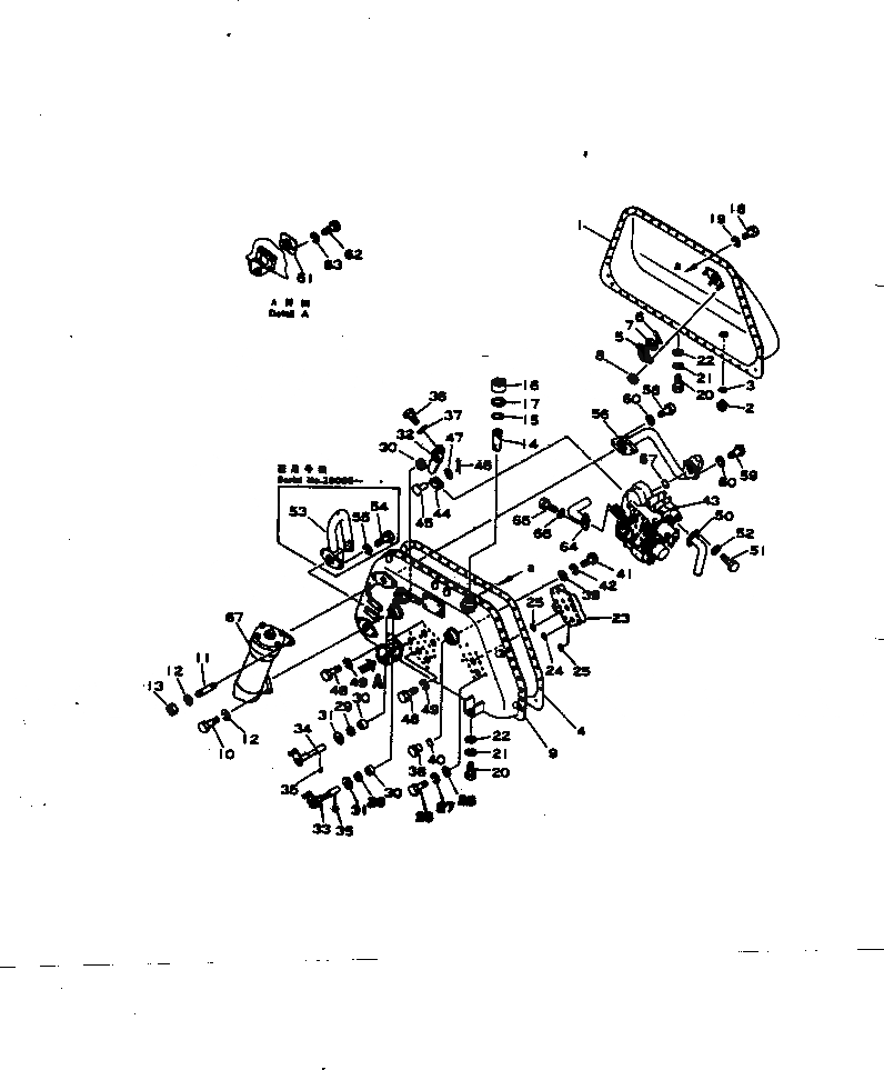 Схема запчастей Komatsu D65E-6 - ГИДР. БАК. (ДЛЯ ПРЯМОГО ОТВАЛА) УПРАВЛ-Е РАБОЧИМ ОБОРУДОВАНИЕМ