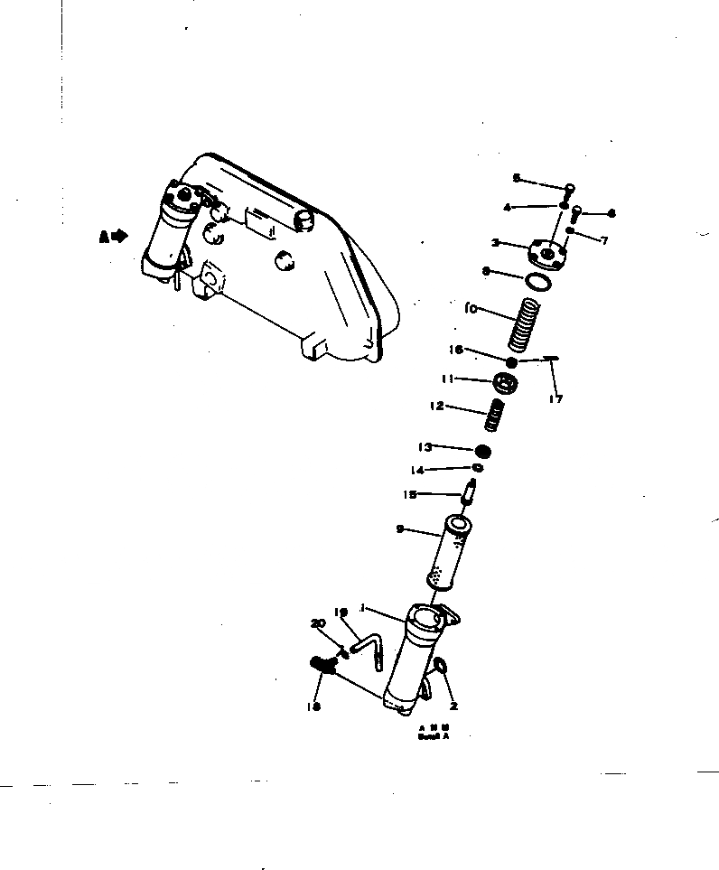 Схема запчастей Komatsu D65E-6 - ГИДРАВЛ. ФИЛЬТР УПРАВЛ-Е РАБОЧИМ ОБОРУДОВАНИЕМ