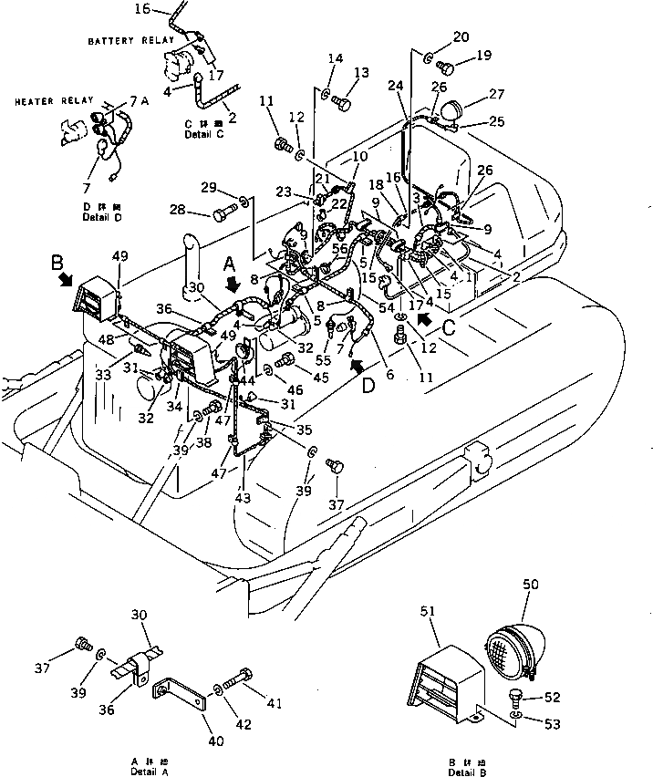 Схема запчастей Komatsu D65E-8 - ЭЛЕКТРИКА КОМПОНЕНТЫ ДВИГАТЕЛЯ И ЭЛЕКТРИКА