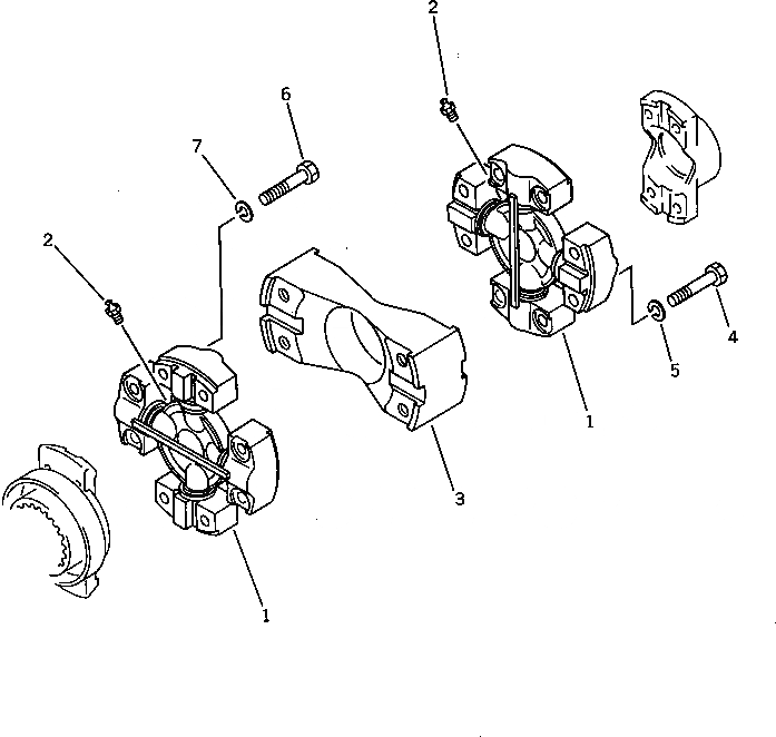 Схема запчастей Komatsu D65E-8 - КРЕСТОВИНА ОСНОВН. МУФТА И ТРАНСМИССИЯ