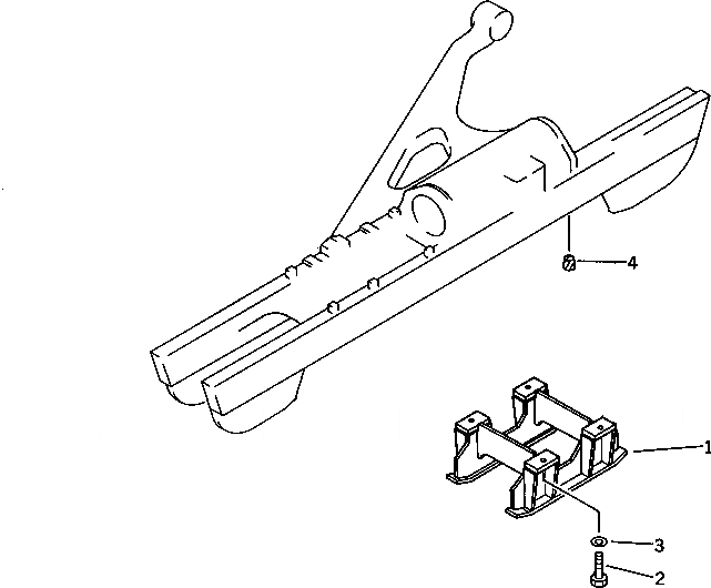 Схема запчастей Komatsu D65E-8 - ГУСЕНИЧНАЯ РАМА ОСНОВН. ЦЕНТРАЛЬН. ЗАЩИТА ГУСЕНИЦЫ
