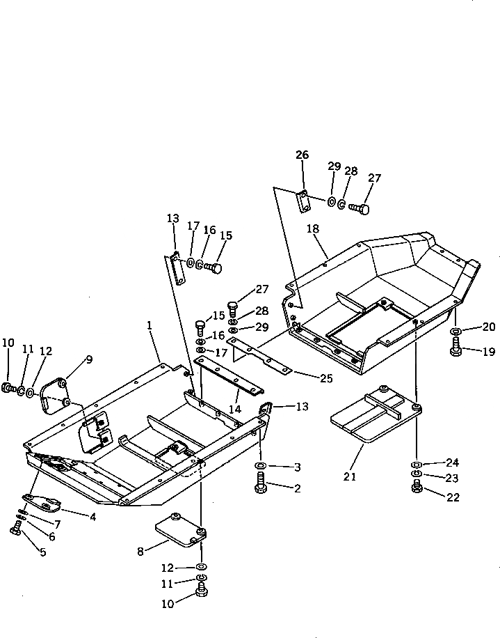 Схема запчастей Komatsu D65E-8 - DIRT ЗАЩИТАING НИЖН. ЗАЩИТА ЧАСТИ КОРПУСА