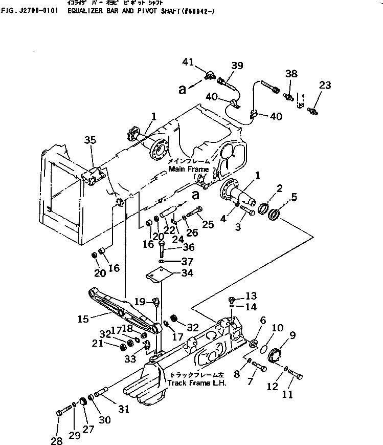 Схема запчастей Komatsu D65EX-12 - БАЛКА БАЛАНСИРА И ПОВОРОТН. ШКВОРЕНЬ(№9-) ОСНОВН. РАМА И КОМПОНЕНТЫ