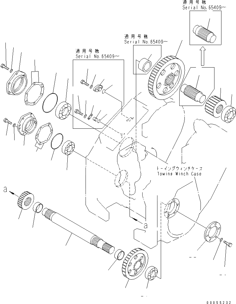 Схема запчастей Komatsu D65EX-12 - ТЯГОВ. ЛЕБЕДКА (ПРИВОД ВАЛ¤ ТОРМОЗ.) РАБОЧЕЕ ОБОРУДОВАНИЕ
