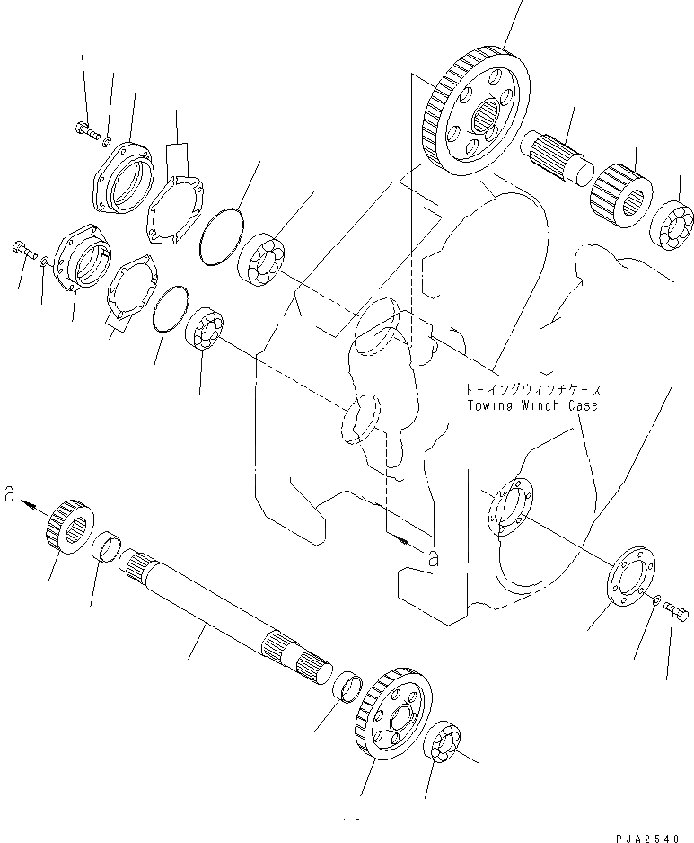 Схема запчастей Komatsu D65EX-12 - ТЯГОВ. ЛЕБЕДКА (ПРИВОД ВАЛ¤ ТОРМОЗ.) РАБОЧЕЕ ОБОРУДОВАНИЕ