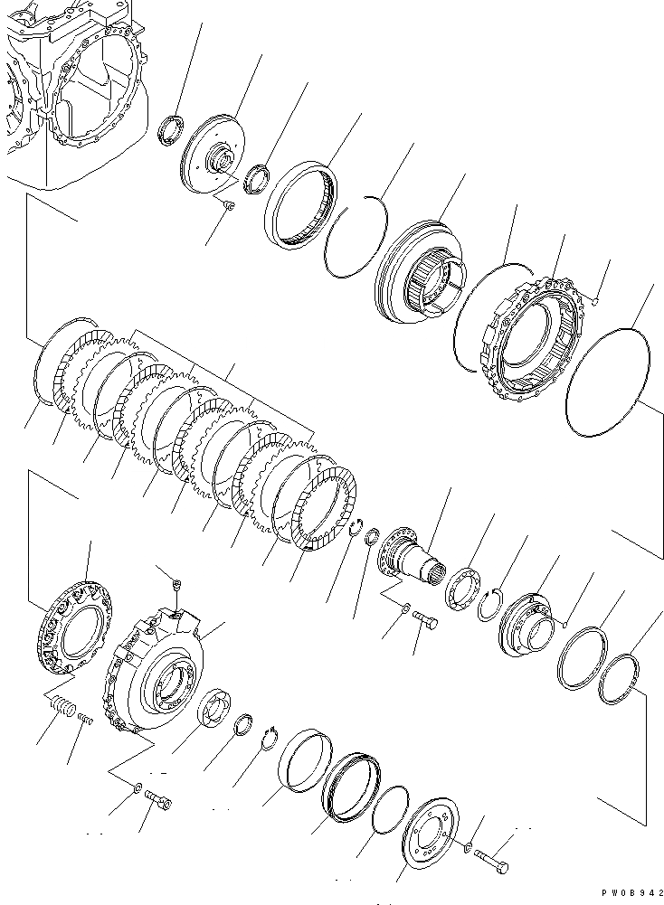 Схема запчастей Komatsu D65EX-12-E - H.S.S (ТОРМОЗ.)(№-) СИЛОВАЯ ПЕРЕДАЧА И КОНЕЧНАЯ ПЕРЕДАЧА