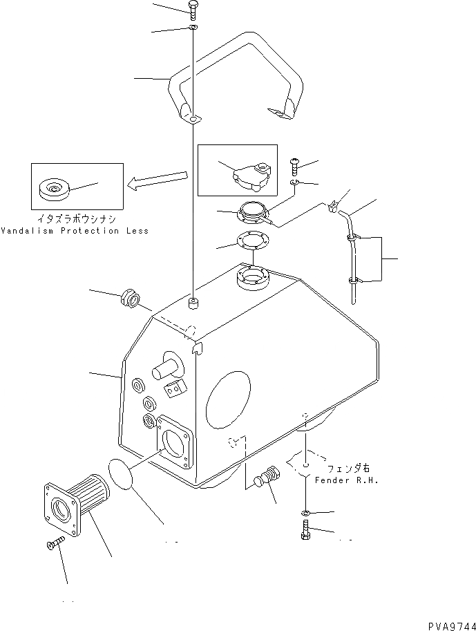 Схема запчастей Komatsu D65EX-12-E - ГИДР. БАК. AND ФИЛЬТР. (БАК) ГИДРАВЛИКА