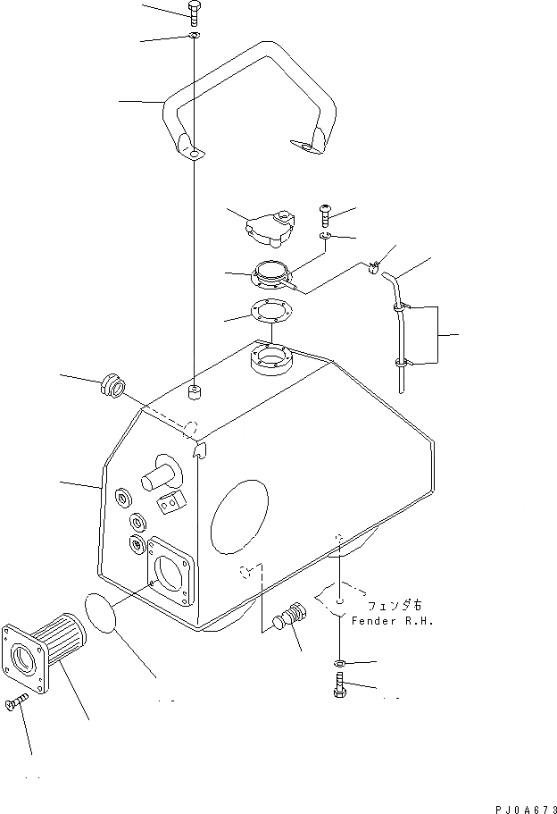 Схема запчастей Komatsu D65EX-12-E - ГИДР. БАК. AND ФИЛЬТР. (БАК) (СЕВ. АМЕРИКА СПЕЦ-Я.)(№9-) ГИДРАВЛИКА