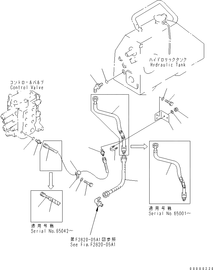 Схема запчастей Komatsu D65EX-12-E - ГИДР. НАСОС. ЛИНИЯ (ДРЕНАЖН. БАК) (С ACCUMLATOR) ГИДРАВЛИКА
