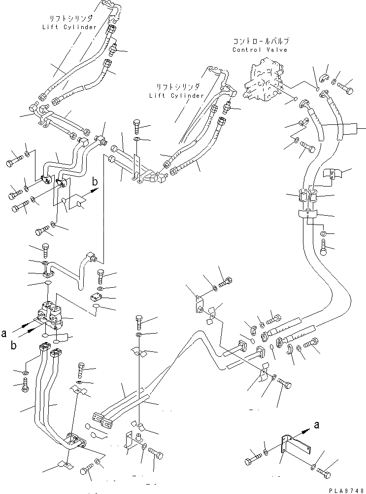 Схема запчастей Komatsu D65EX-12-E - ЛИНИЯ ГИДРОЦИЛИНДРА ПОДЪЕМА(№-) ГИДРАВЛИКА